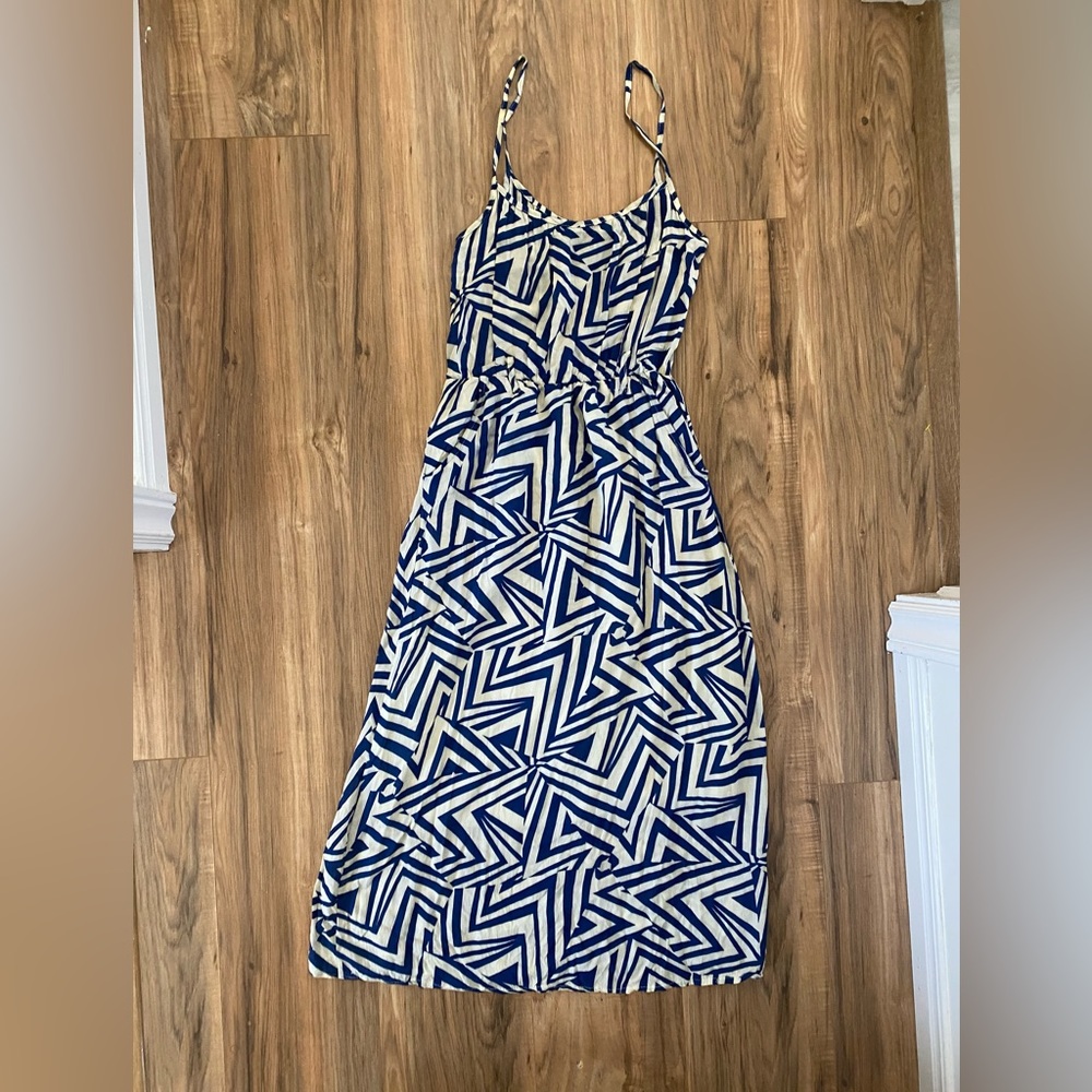 Grecian Style Geometric Tank Maxi Dress